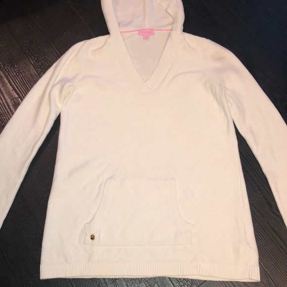 Lilly Pulitzer Hooded Sweater V-Neck Small - Picture 6 of 16